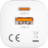 Karikues muri Unitek, 33W, 1x USB C PD, 1x USB A QC 3.0, i bardhë set 2 copë