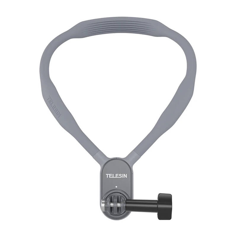 Mbajtëse qafe për kamerë aksioni TELESIN Silicone Neck Hold Mount, për GoPro Insta360 DJI, gri
