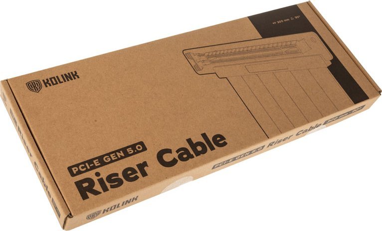 Kabllo riser PCI-E Kolink Gen 5.0, 300mm, 90°, e zezë