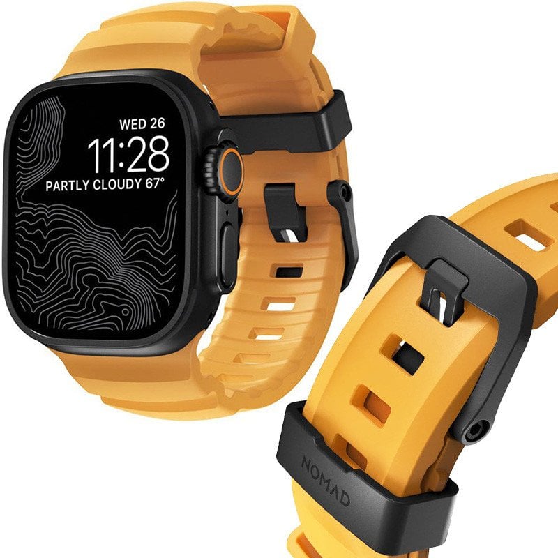 Rrip ore Rocky Point Band Sol, për Apple Watch 46mm 49mm, FKM fluoroelastomer, me detaje të zeza