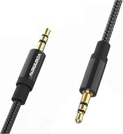 Kabllo audio Denmen DX03, stereo 3.5 mm jack to jack, 1 m, e zezë