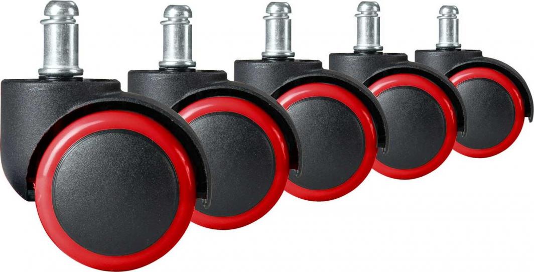 Rrota për karrige Sofotel, 5 copë, të kuqe