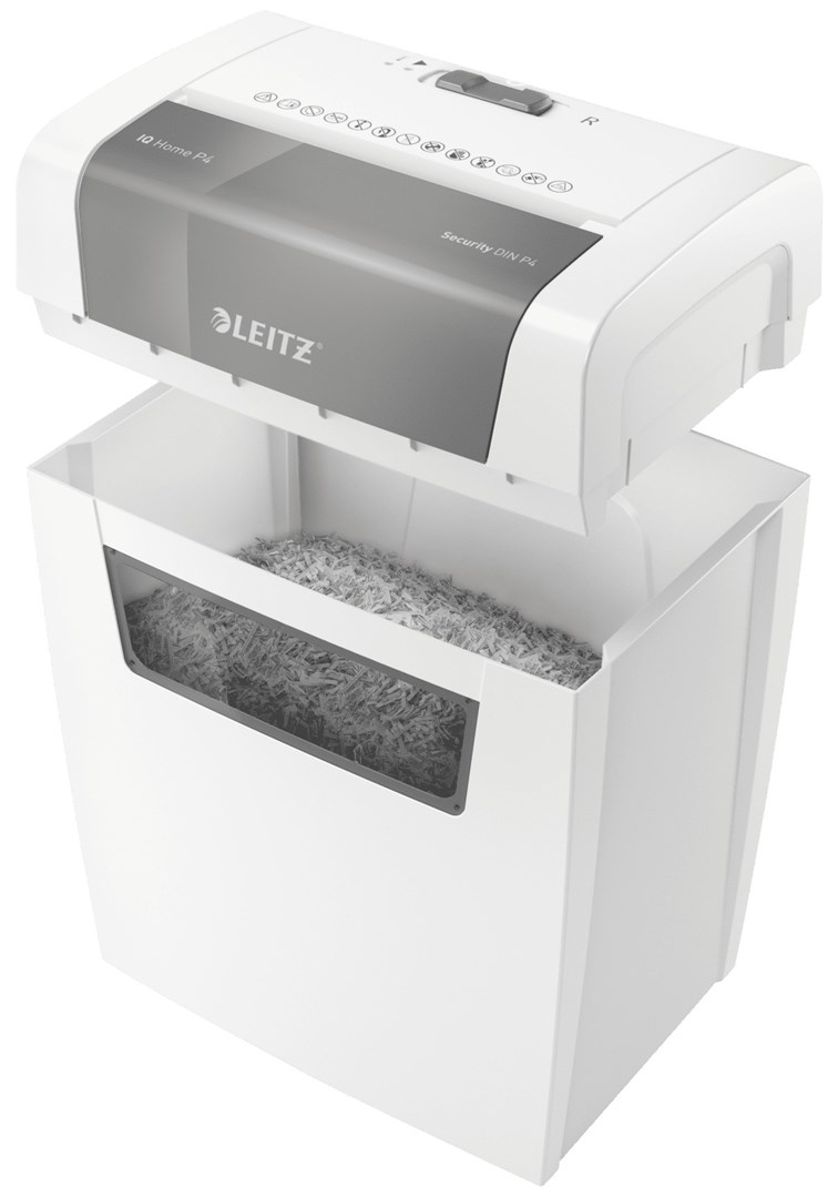Grirës dokumentesh Leitz IQ Home P4, DIN P-4, 6 fletë, i bardhë