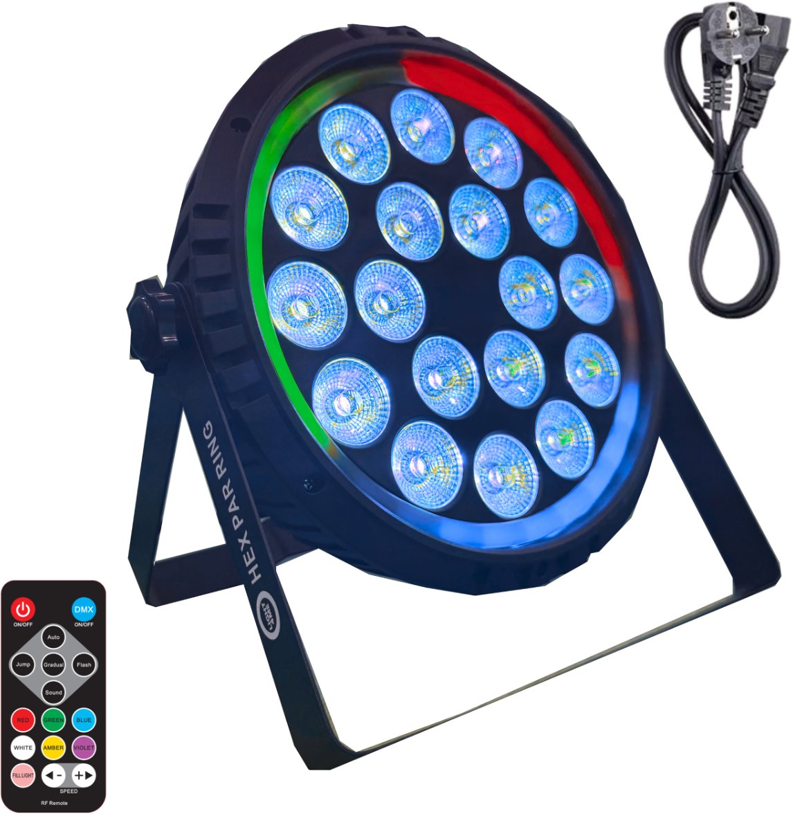 Reflektor skenik LIGHT4ME HEX PAR RING, 18x6W, RGBWA+UV, i zi