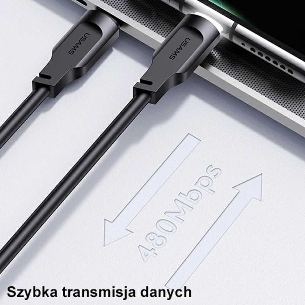 Kabllo USB Usams USB C në USB C Lithe, 1.2 m, 100W, e gjelbër