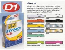 Rrip etiketas Dymo D1 53721, 24mm x 7m, tekst i bardhë në sfond të zi