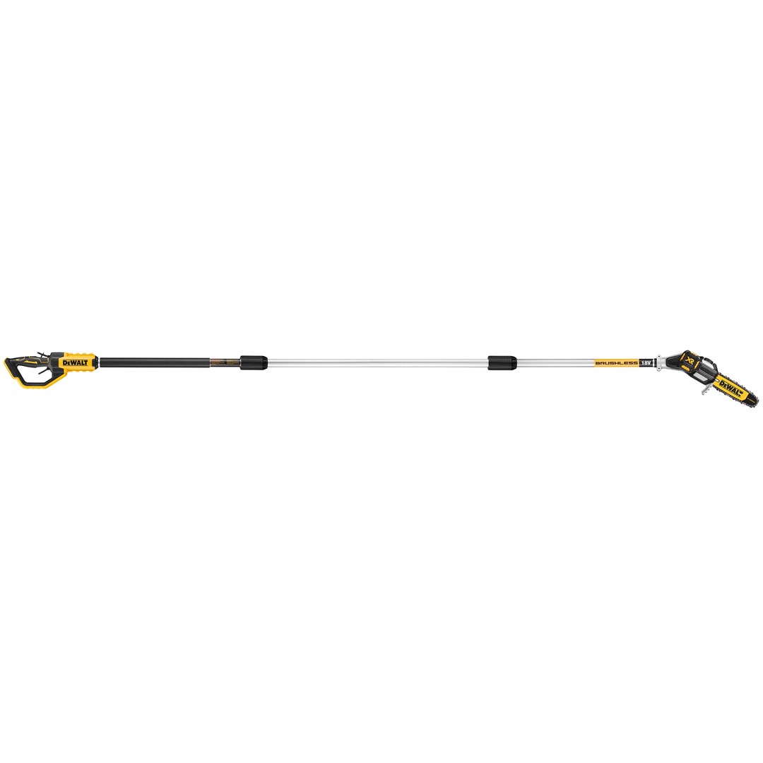 Sharrë zinxhiri me shtyllë Dewalt DCMPS567N, 18V, shinë 20 cm, e verdhë