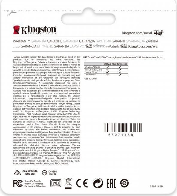 USB C Kingston DT70, 256GB, e zezë