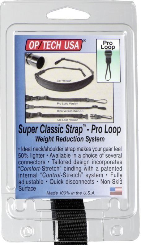 Rrip qafe për kamera OpTech Super Classic Strap Pro Loop, neopren, për DSLR, i zi