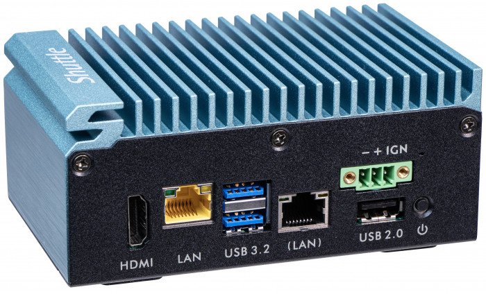 Мини PC barebone Shuttle SPCEL02, Intel Celeron J6412, 2x2.5G LAN, тиркизна