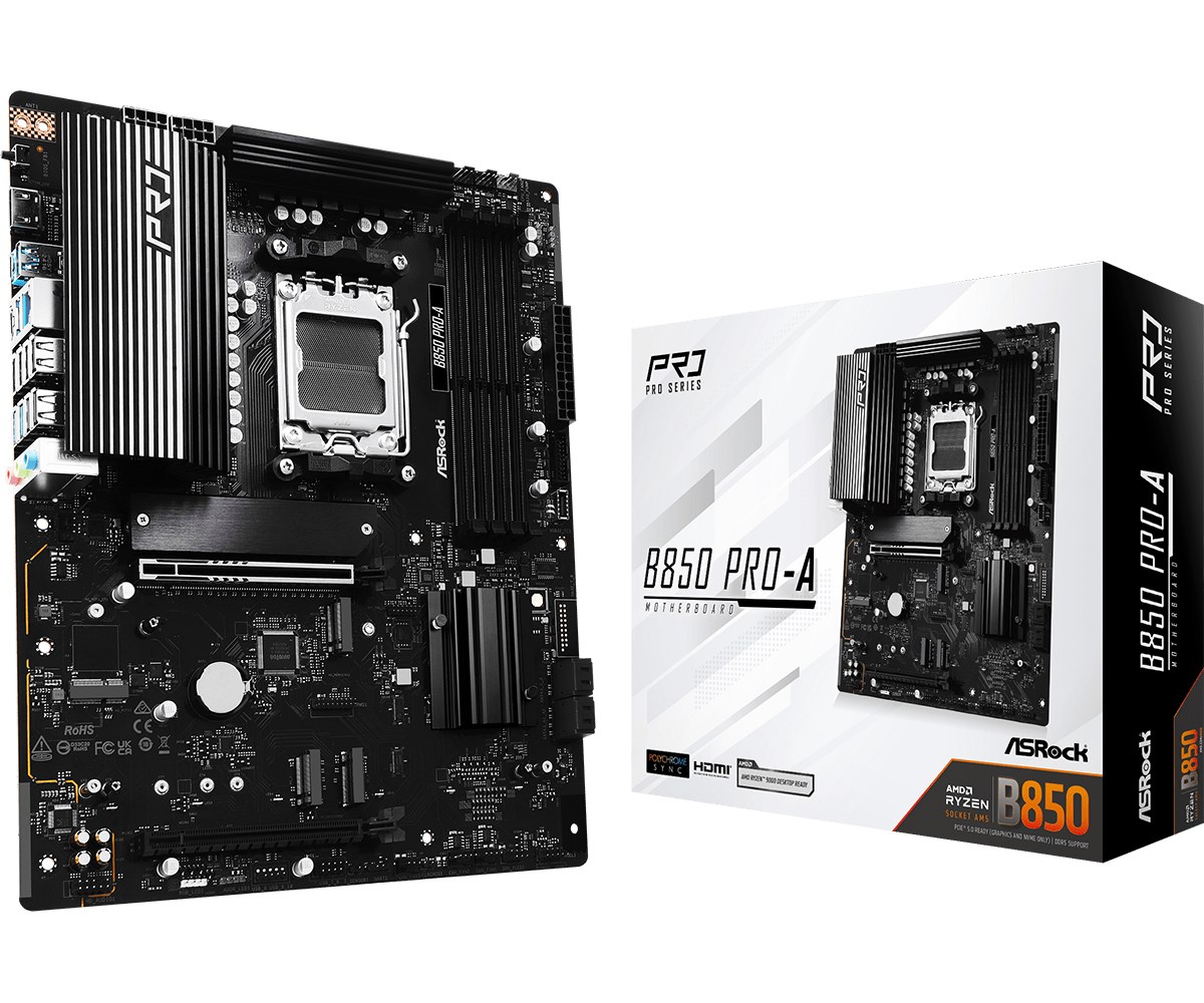 Pllakë amë ASRock B850 PRO-A, ATX, DDR5, e zezë