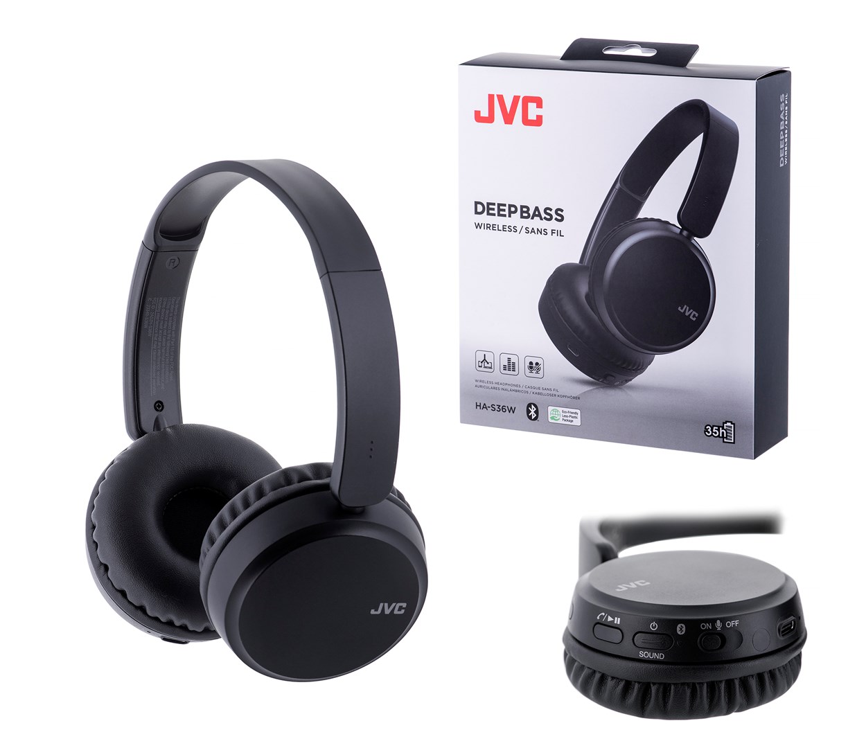 Kufje JVC HA-S36W, Wireless, të zeza