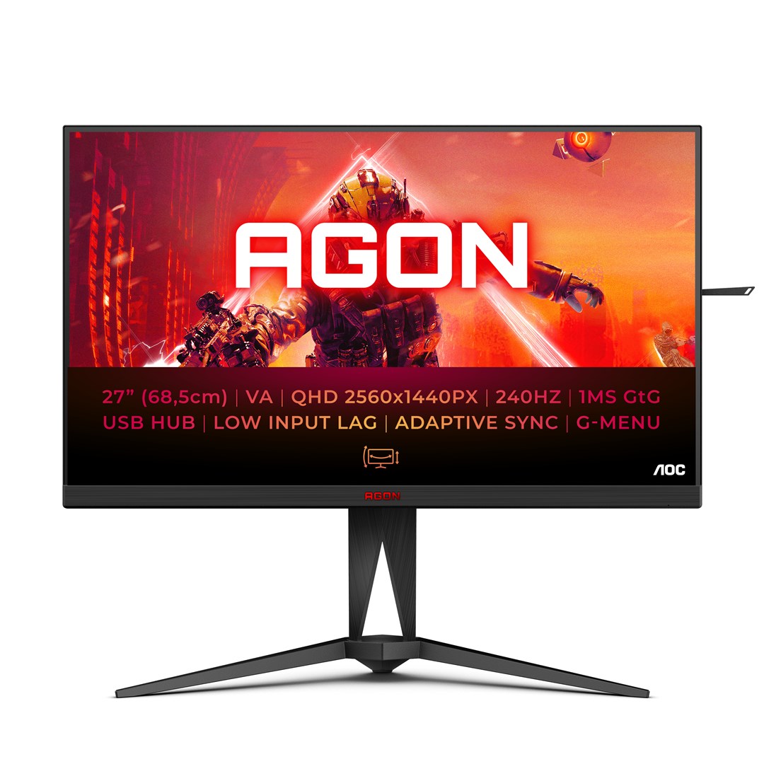 Monitor AOC AG275QZN/EU, 27", Quad HD, 240Hz, i zi