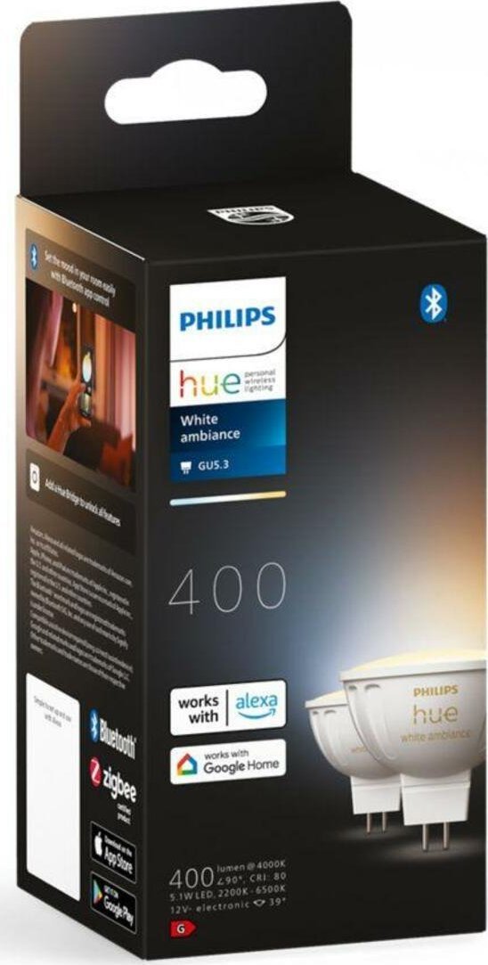 Llambë smart Philips Hue White Ambiance 8719514491588, GU5.3, LED