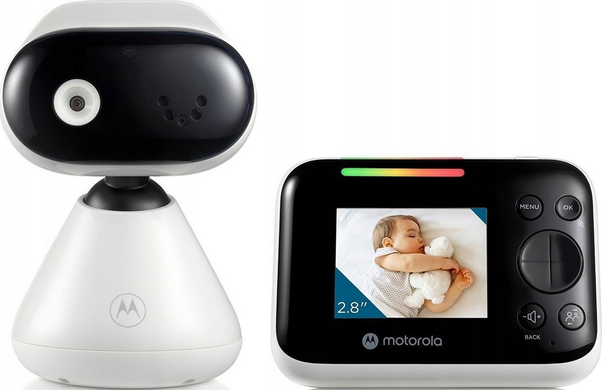 Monitor bebe Motorola PIP1200, ekran 2.8", komunikim dykahësh, i bardhë