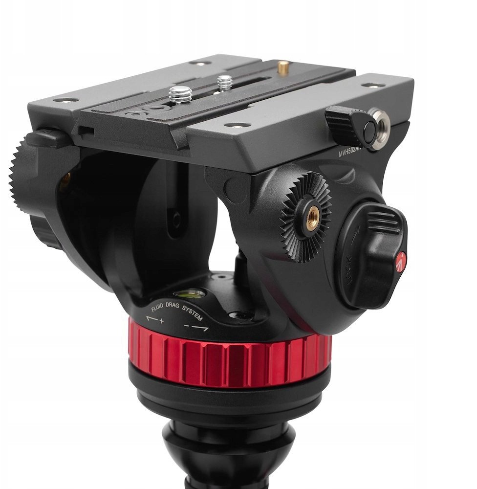 Tripod video Manfrotto 502 Head 055 CF, 4 seksione, fibër karboni, i zi
