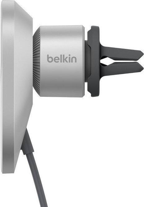 Karikues wireless për veturë Belkin BoostCharge Pro, 15W, montim në grilë ajri, argjendtë e bardhë
