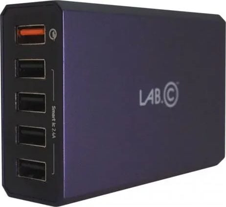 Karikues tavoline Lab.C X5 Pro, 5x USB A, Qualcomm 2.0, i kaltër
