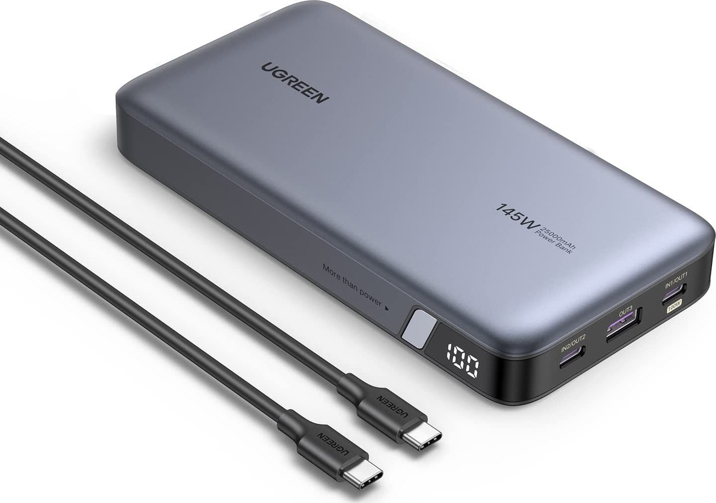 Power bank Ugreen 90597A, 25000 mAh, PD 3.1 QC 3.0, gri