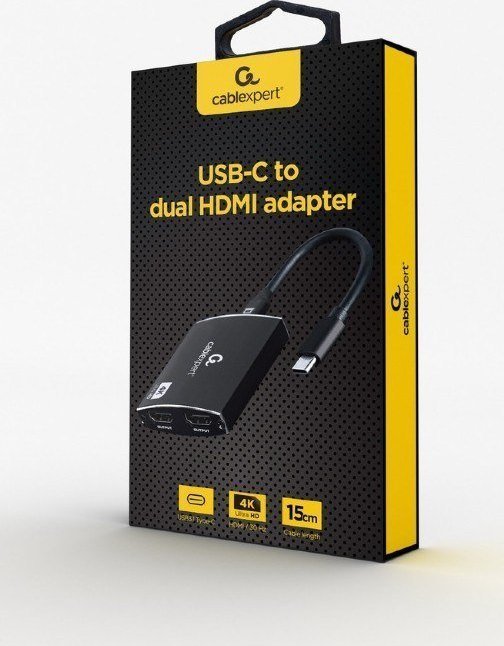 Përshtatës Gembird A-CM-HDMIF2-01 USB-C to HDMI x2 