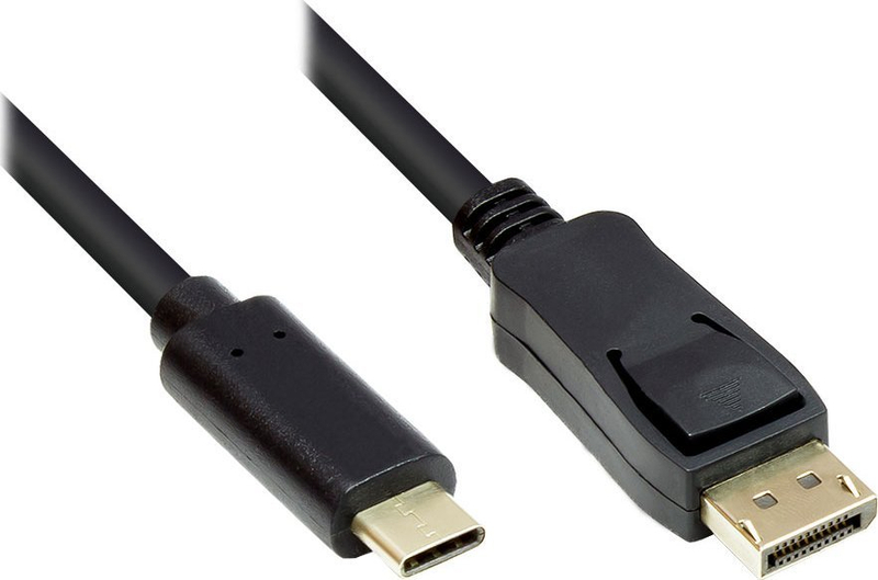 Adapter video Alcasa GC-M0105, USB Type-C në DisplayPort, 1 m, i zi