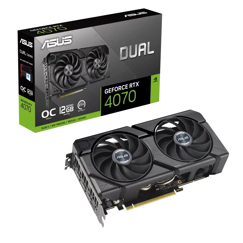 Kartelë grafike ASUS GeForce RTX 4070, 12GB GDDR6X, Dual OC EVO