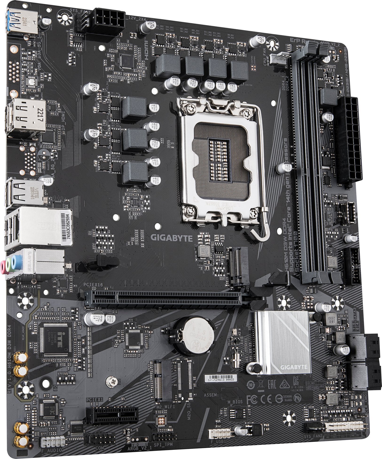 Pllakë amë Gigabyte H610M D3W, DDR4 3200MHz, M.2 PCIe 3.0, e zezë