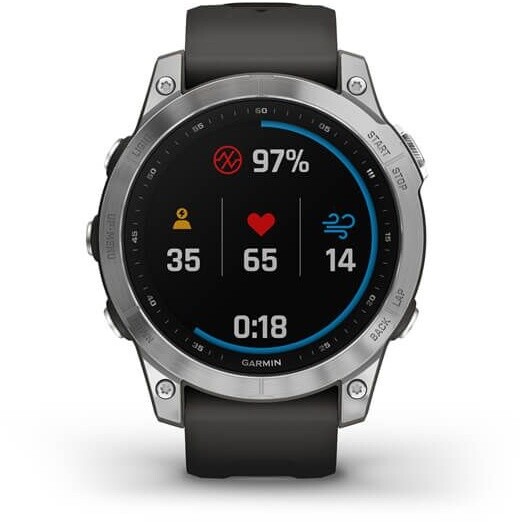 Orë Garmin Fenix 7 PRO, e argjendtë / rrip silikoni grafit