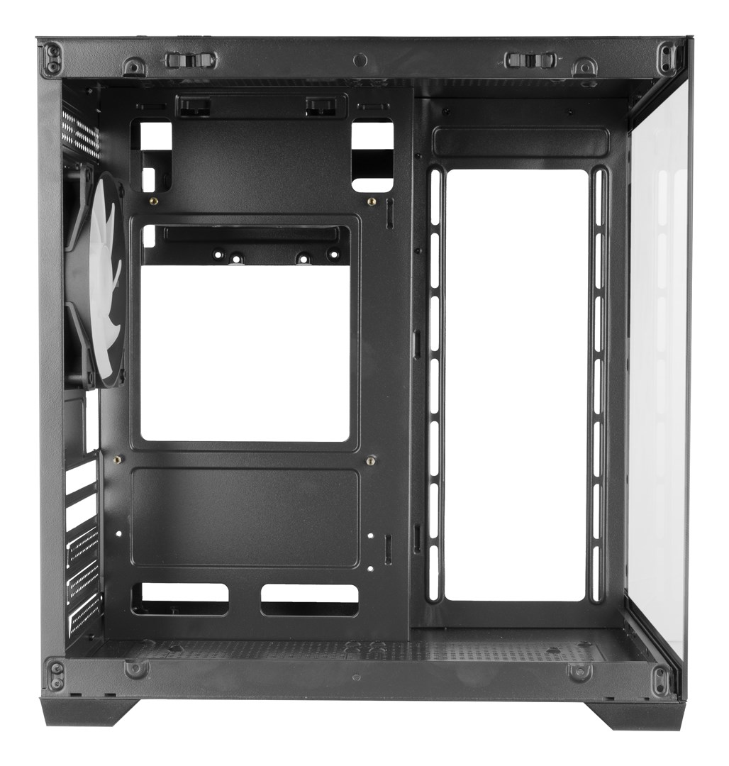 Kase kompjuterike Mars Gaming MC-VIEW2, MicroATX, xham i temperuar, FRGB, e zezë