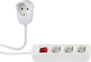 Prizë zgjatuese REV Power Strip 3+1, 5m, me çelës, e bardhë