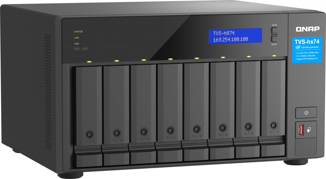 Server NAS QNAP TVS-h874T-i9-64G, Intel Core i9, 64GB RAM, i zi