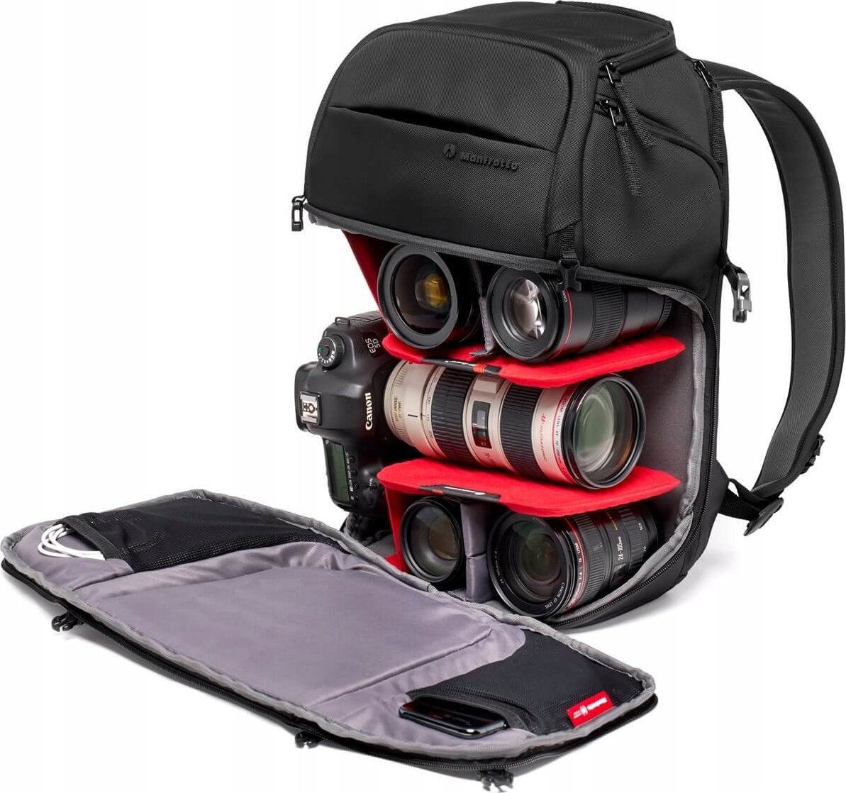 Çantë shpine fotografike Manfrotto Advanced Fast Backpack III, për DSLR dhe lente, për laptop 15", e zezë