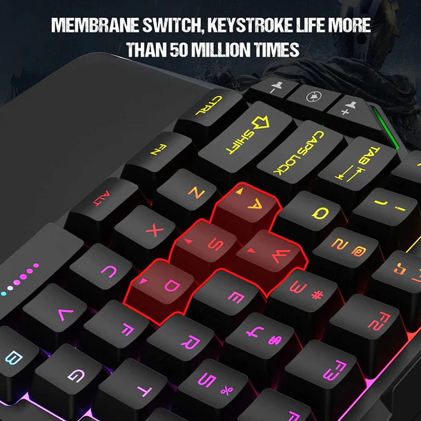 Tastierë One-Hand Meetion KB015, RGB ,GAMING