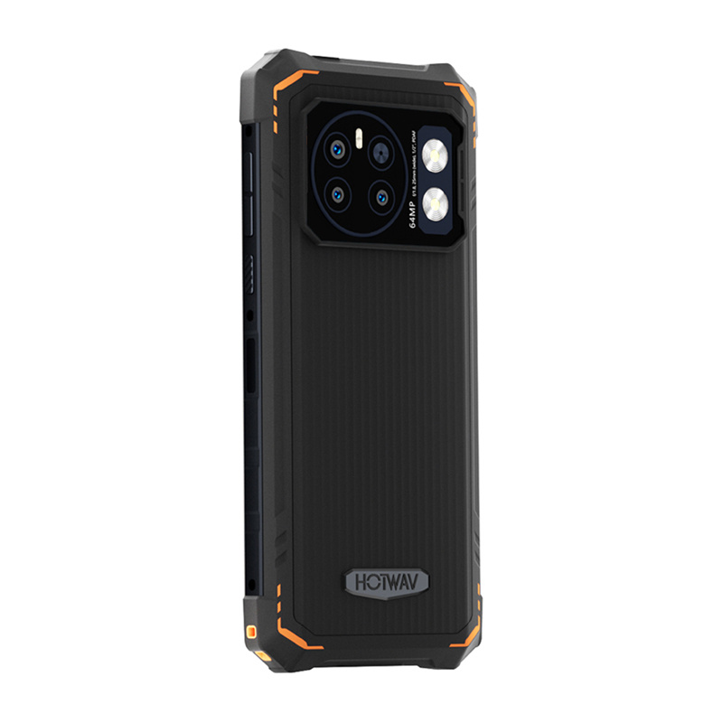 Telefoni i fortifikuar HOTWAV Cyber 13, 6.6", 8GB 128GB, i zi me portokalli