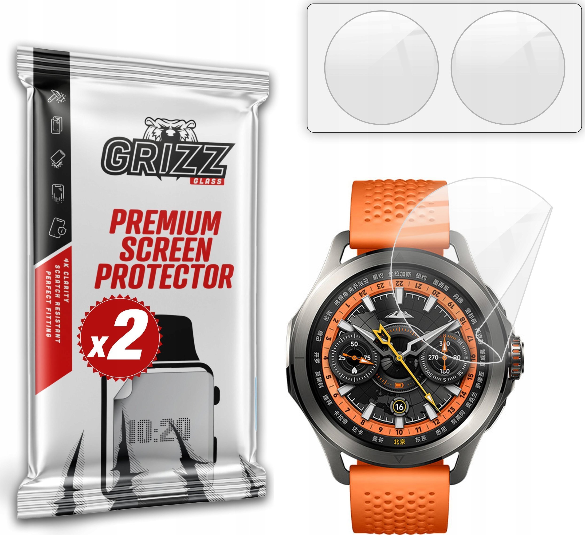 Film mbrojtës keramik 2 copë për Xiaomi Watch S4 Sport, transparent