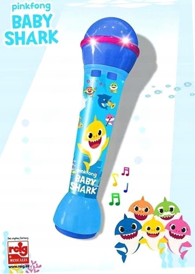 Mikrofon lodër Reig 2614 Baby Shark, me amplifikator, për fëmijë, shumëngjyrësh