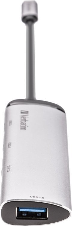 Hub USB C Verbatim Multiport, 4 porta USB 3.2 Gen 1, metalik