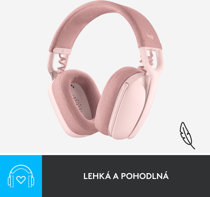 Kufje Logitech Zone Vibe 100, rozë