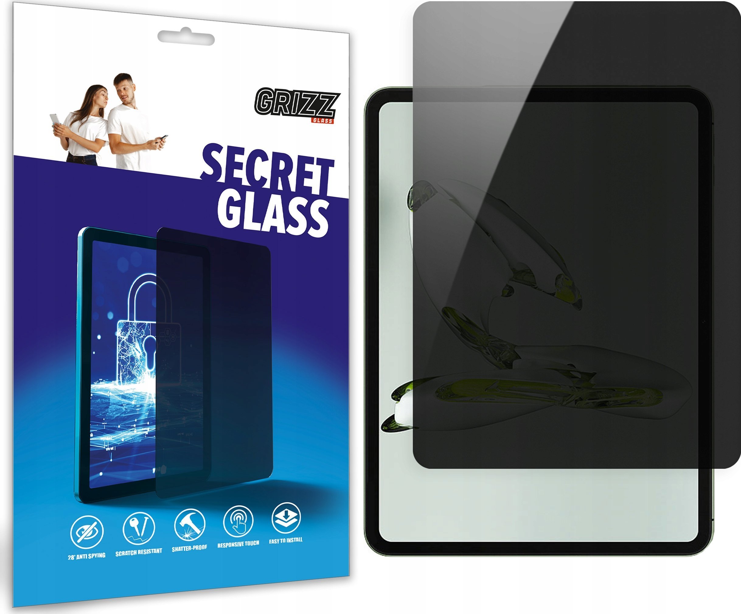 Mbështjellës ekrani privatësie Grizz SecretGlass për OnePlus Pad Go, xham hibrid, mbrojtje nga gërvishtjet, transparent