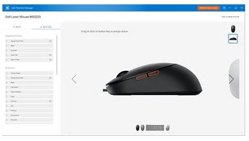 Maus Dell MS3220, 3200 DPI, USB, i hirtë