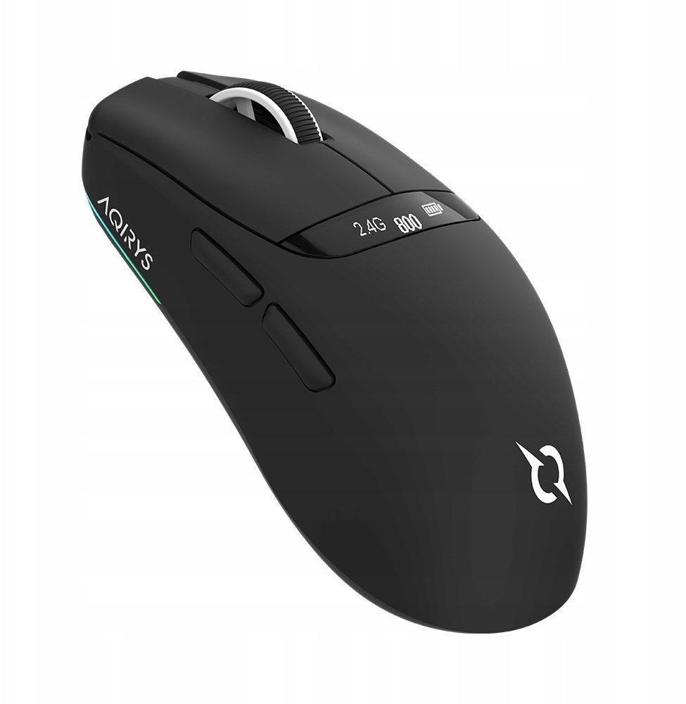 Maush gaming wireless AQIRYS Nyx, Bluetooth 5.0 USB 2.4 GHz, 12000 DPI, me bazë karikimi magnetik, i zi