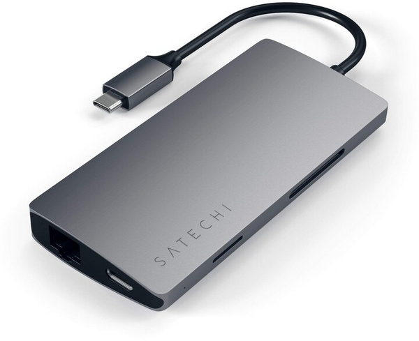 Përshtatës Satechi USB-C Multi-Port 4K Ethernet v2, i hirtë