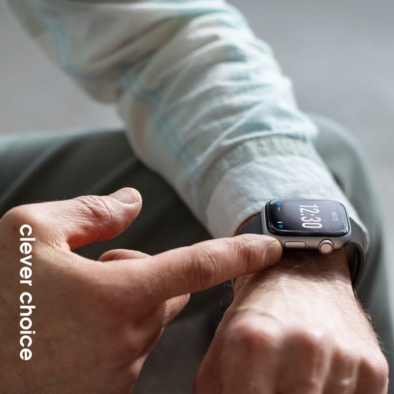 Rrip ore Crong Liquid për Apple Watch, 44/45/46/49 mm, silikon, grafit
