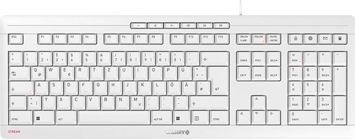 Tastierë CHERRY JK-8500, USB, layout QWERTZ gjerman, e bardhë
