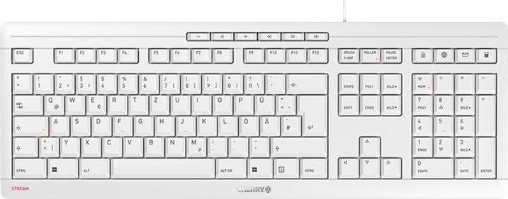 Tastierë CHERRY JK-8500, USB, layout QWERTZ gjerman, e bardhë