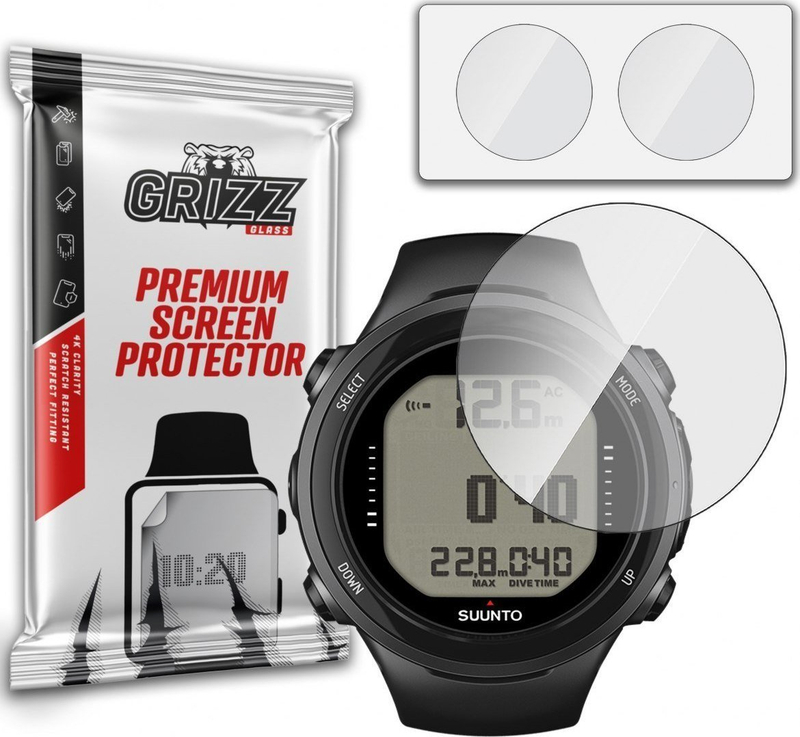 Xham mbrojtës hibrid GrizzGlass për Suunto D4i Novo, transparencë e lartë, rezistent ndaj gërvishtjeve