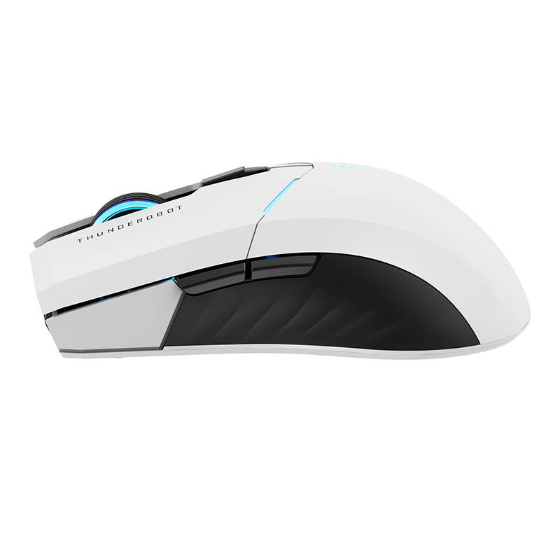 Maus gaming Thunderobot ML702, wireless dhe me kabllo, RGB, i bardhë