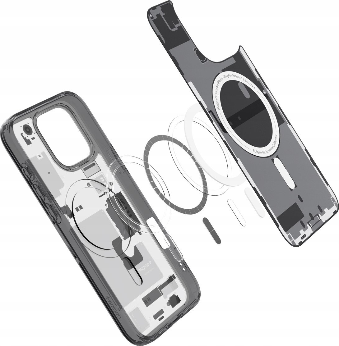 Mbështjellës telefoni Spigen Ultra Hybrid MagSafe Zero One, për iPhone 16 Pro, transparent