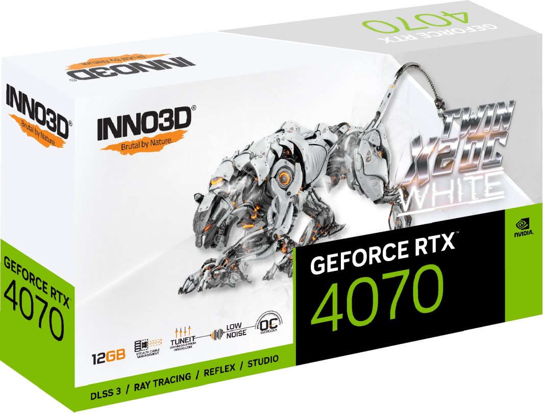 Kartelë grafike Inno3D GeForce RTX 4070 Twin X2 OC White Stealth 12GB GDDR6X