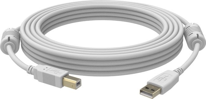 Kabllo USB Vision, USB 2.0 A në B, 5m, e bardhë